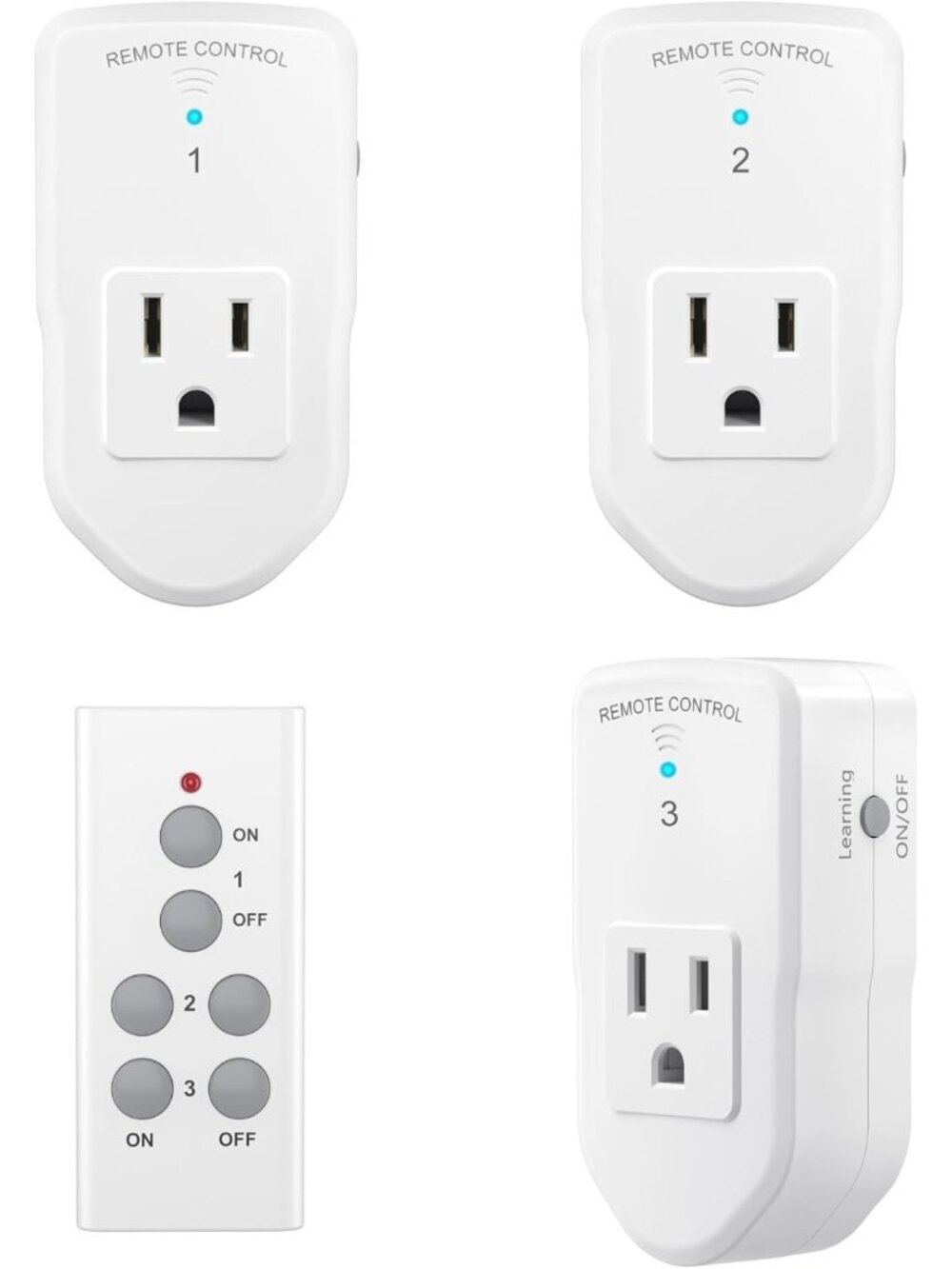 Wireless Remote Control Outlet Switch for Lights, Fans, Appliances - 100ft